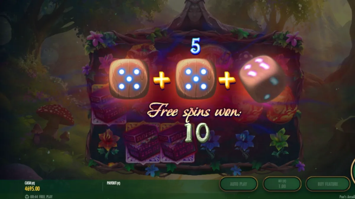 Tampilan visual slot Pan’s Arcadia dengan latar hutan mistis Yunani